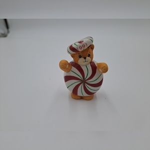 1991 Enesco Lucy and Me Christmas bear Lucy Rigg peppermint